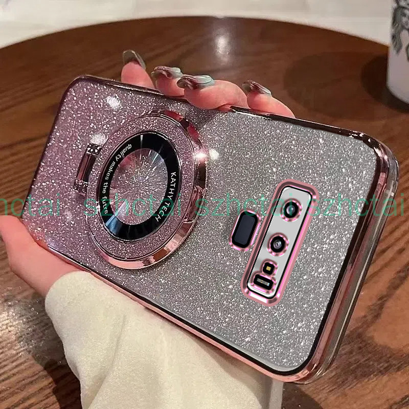 เคสโทรศัพท์ Samsung NOTE 9 NOTE 8 หรูหรา ชุบ แวววาว เคสโทรศัพท์โปร่งใสกันกระแทกพร้อมวงเล็บ เคส Samsung NOTE 9 NOTE 8