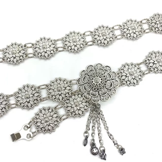 March jewelry ย้อนยุค เข็มขัด หัวเข็มขัดเงิน อุปกรณ์ เครื่องเพชรพลอย