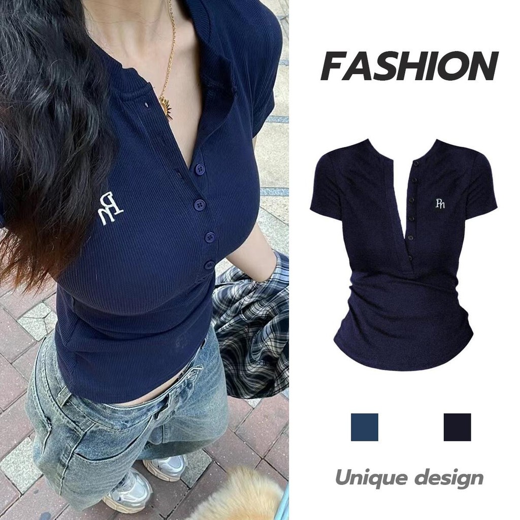 MIMI&DIDI#เสื้อยืดแขนสั้น แฟชั่นสตรี เนื้อผ้าใส่สบาย ระบายอากาศได้ดี สตรีลำลอง เสื้อผ้าผู้หญิงอเนกประสงค์#2665