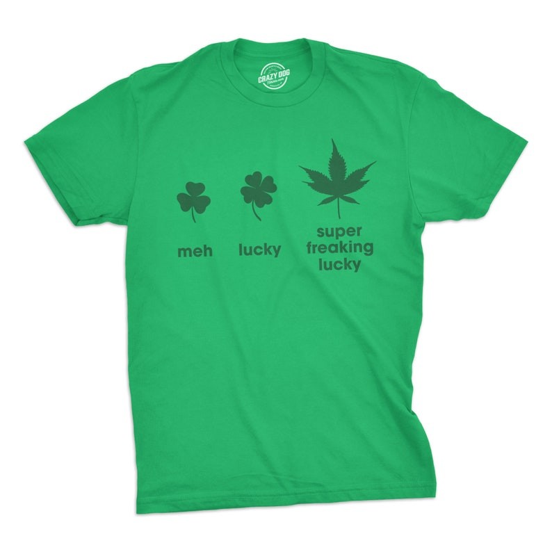 Lucky Tee, Weed Leaf Clover Shirt, Lucky Irish Shirt, Ireland Drinking T Shirt, Ireland Top Men, Man