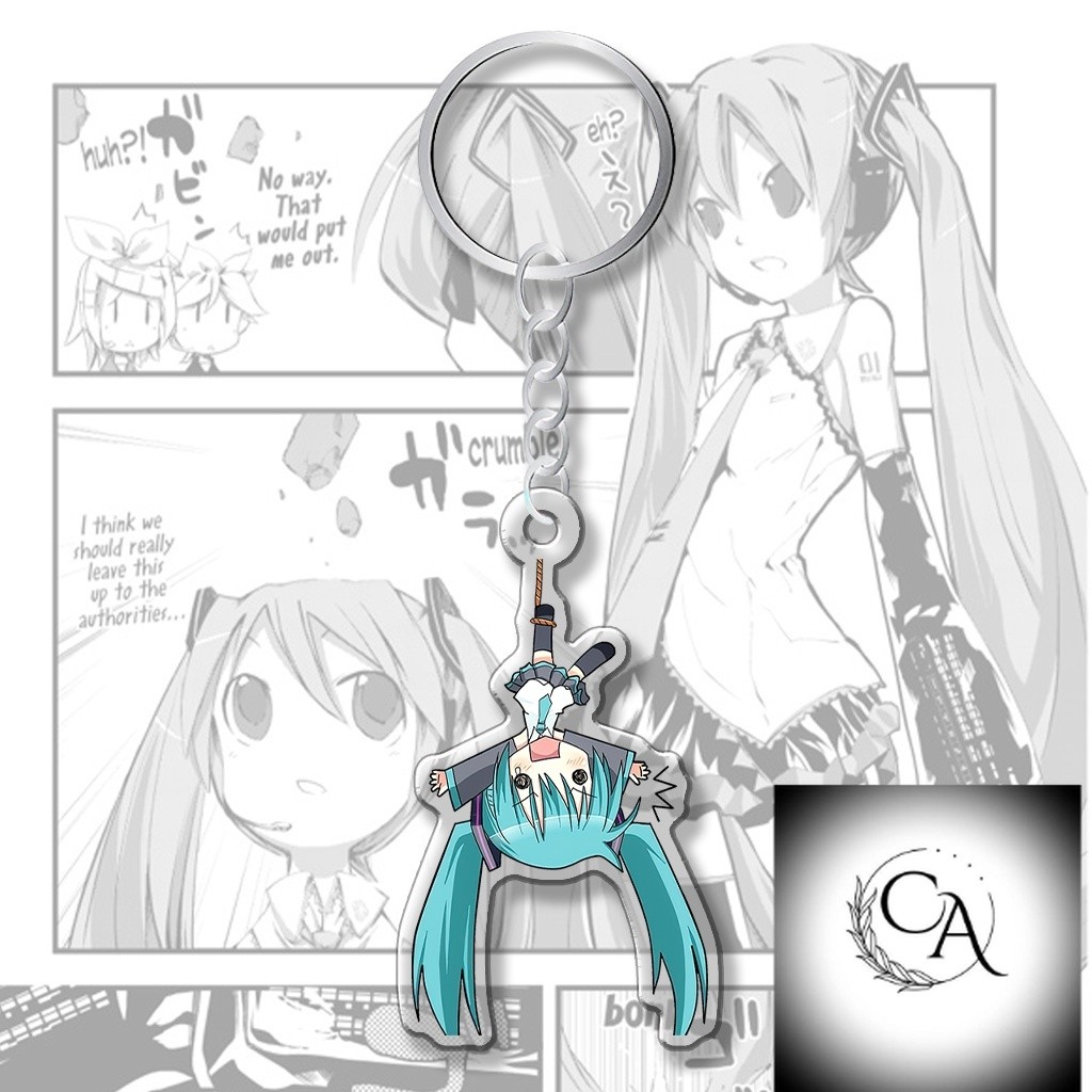 Miku Hatsune Vicaloid พวงกุญแจนักร้องเสมือนญี่ปุ่น 3D chibi กระเป๋าเป้สะพายหลังน่ารักอุปกรณ์ตกแต่งกระเป๋า