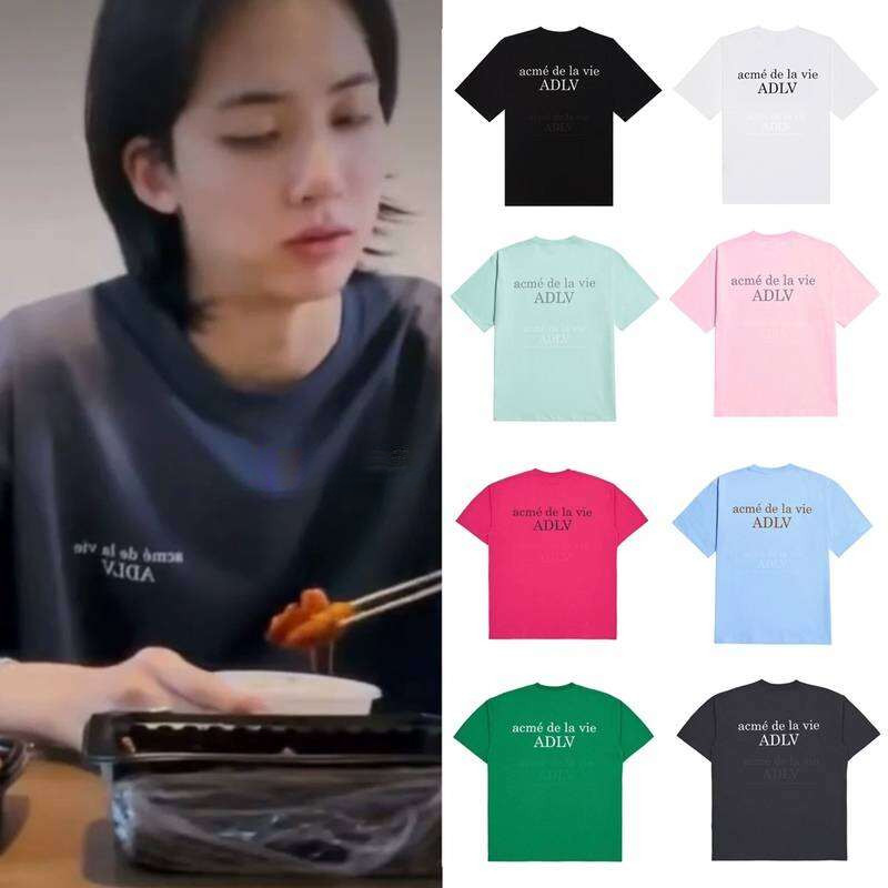 [Acme de la vie] ★ ด้วยโอเวอร์ไซส์ THE HiddenTag★ BASIC SHORT SLEEVE T-SHIRT ADLV UNISEX Casual Men เสื้อยืดผู้หญิง Tee เสื้อคู่ T Tops ผ้าฝ้ายแท้ 100%