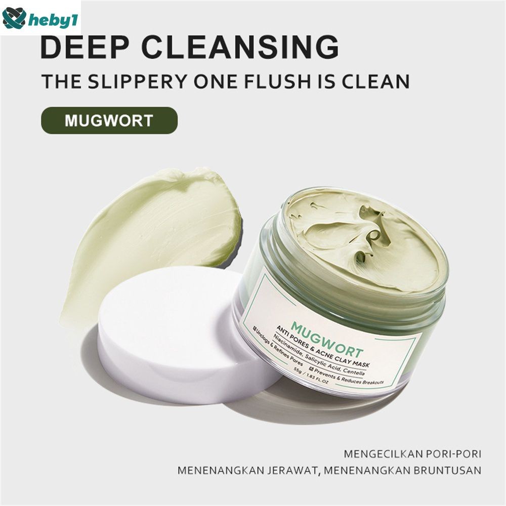【ลดราคา】 [100% Ori] Skintific Mugwort Apply Facial Mask Deep Cleansing Oil Control Anti Pores & Acne Clay Moisturizing Remove Blackheads Clay Mask 55g heby1