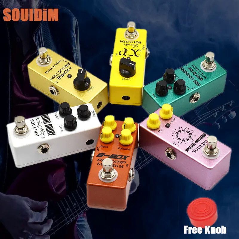 SoulDiM Mini Electric Guitar Pedal Overdrive/Booster/Delay/Pramp/Reverb/Noise Reduction/Analog Delay