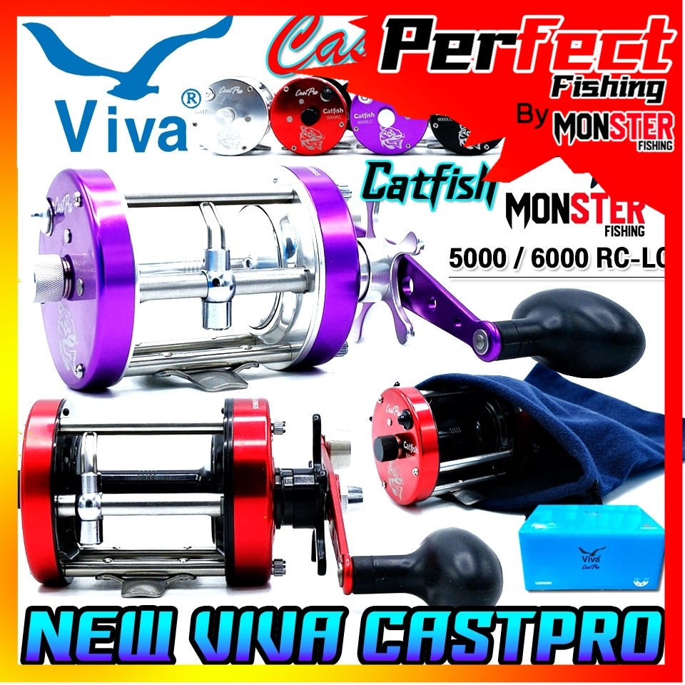 รอกตกปลา รอกทรงกลม NEW VIVA CASTPRO 5000/6000 RC-LC (มีทั้งหมุนซ้ายและหมุนขวา)