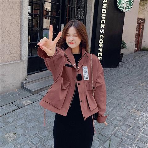 Top Jacket Lazy Stand-Up Collar Premium Stitching