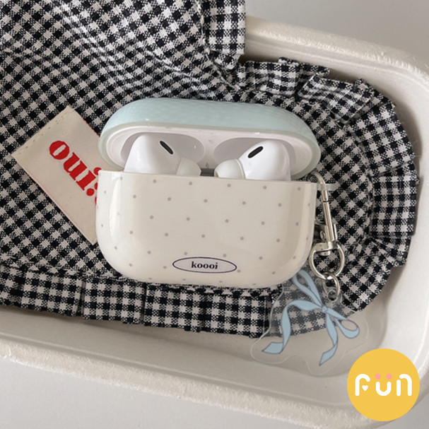 Simple Polka Dots IMD หูฟังไร้สายบลูทูธป้องกันกรณีใช้งานร่วมกับ Airpods 1 2 3 Pro Pro2 พร้อมจี้ Bowknot ป้องกันรอยขีดข่วนชุดหูฟังปลอก