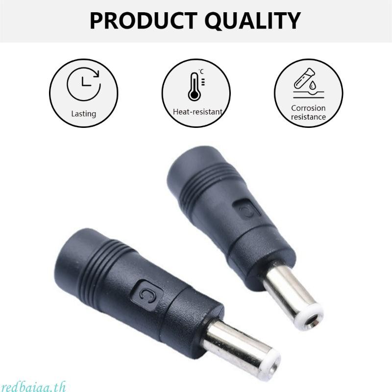 Redbaiaa1 DC5521 ถึง DC5525 อะแดปเตอร์แปลงหัวแปลงไฟสําหรับแล็ปท็อปต่างๆ