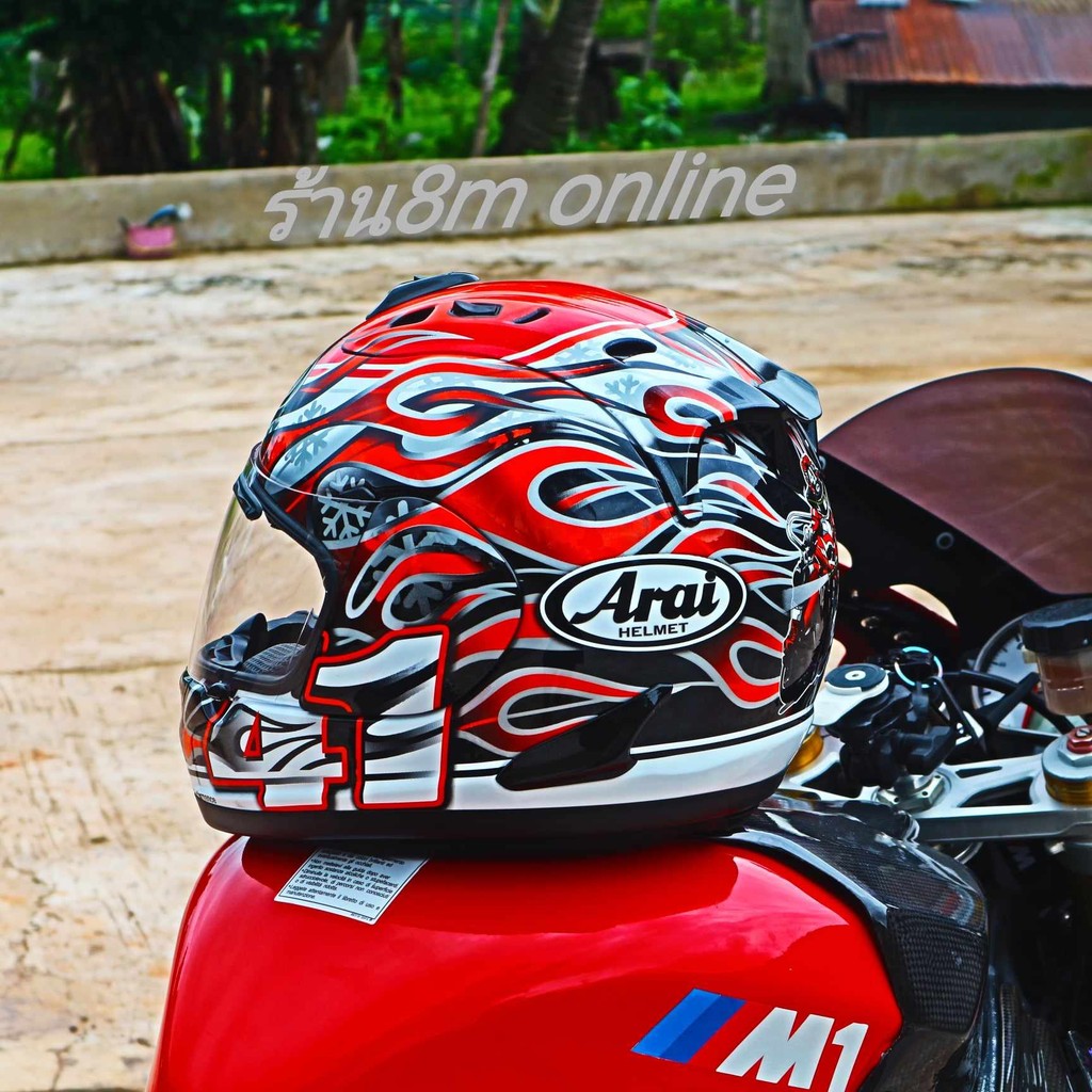 ร้านคนไทยรับประกันหมวกกันน็อค arai RX-7VRR5 งาน1:1 หมวกกันน็อค ลายไฟ หมวกกันน็อคขับบิ๊กไบค์ทำความเร็