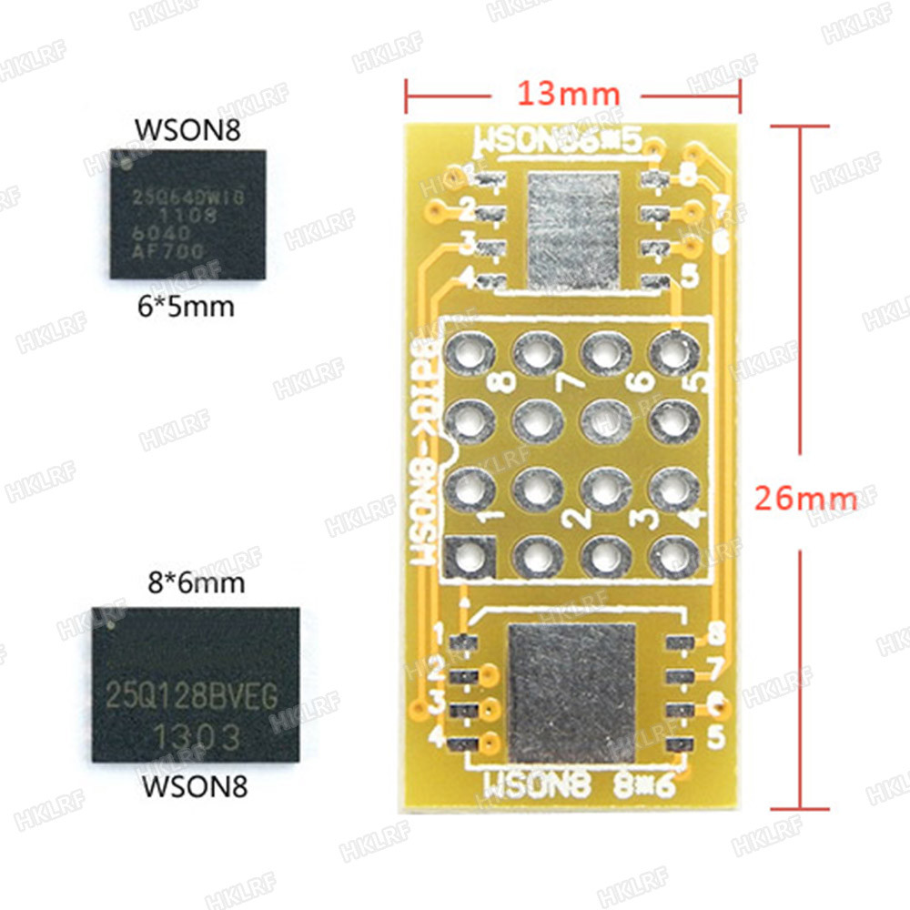 QSJZHY QFN8 ถึง DIP8 อะแดปเตอร์ WSON8 DFN8 MLF8 QFN8 ถึง DIP8 ซ็อกเก็ตสําหรับ 25XXX IC ใช้สําหรับTL8