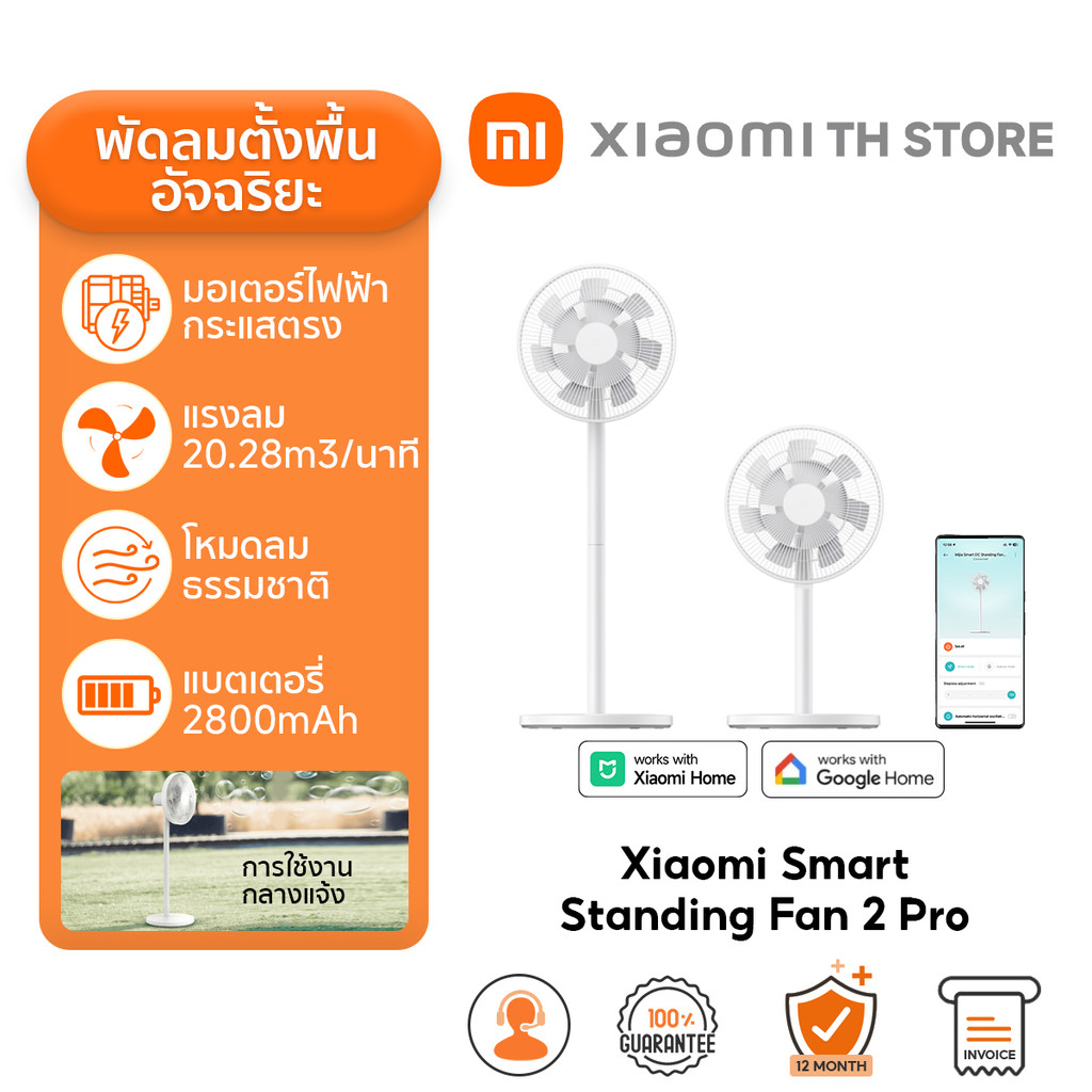 Xiaomi Smart Standing Fan 2 Pro พัดลม I พัดลมตั้งพื้นอัจฉริยะ I ปรับความสูงได้ I การควบคุมด้วยเสียงAi I พัดลม xiaomi