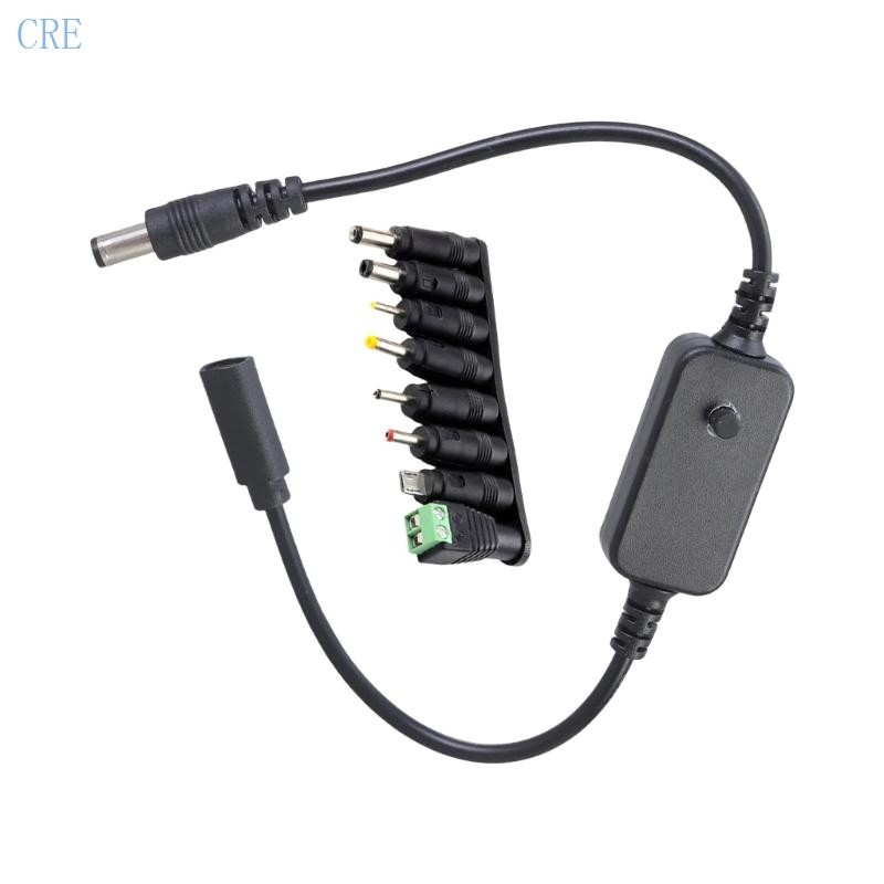 CRE Universal USB C ถึงสายไฟ 8 อะแดปเตอร์ปรับ 5V 9V 12V 10W Fast Charging สําหรับกล้องรักษาความปลอดภ