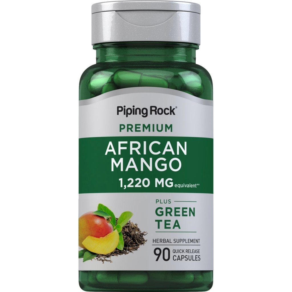 PipingRock African Mango 1,220 mg. & Green Tea 150 mg. (90Capsules)🥭 มะม่วงแอฟริกัน