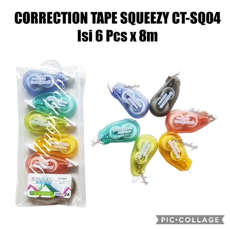 Dalingshop เทปลบคําผิด Squeezy CT-SQ03 1 ชิ้น 6 ชิ้น Stipo / Tip Ex