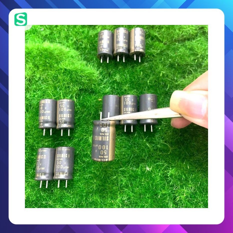 ELNA SILMIC II CAPACITOR 50V 100UF 50V, 50V100UF, 100UF50V (ขนาด 13x22x5mm)