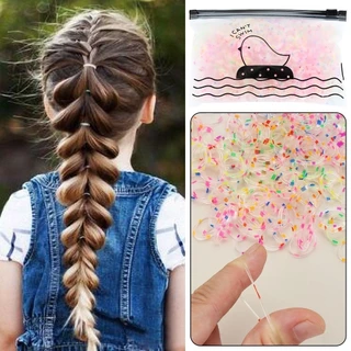 ✨In Stock✨SHIMMERLUX 1000PCS ยางรัดผมแบบใช้แล้วทิ้งยืดหยุ่นยางรัดผมแหวนเด็กผู้หญิง Ponytails ใหม่