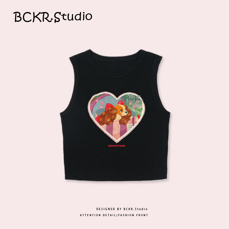 แฟชั่นเกาหลีสไตล์🎀ลายน้องหมา ชุดหน้าร้อน สั้น เสื้อผญ เสื้อ🐕เข้ารูป เซ็กซี่ สาวแซ่บ เสื้อกล้ามYG2103 - รูปที่ 5