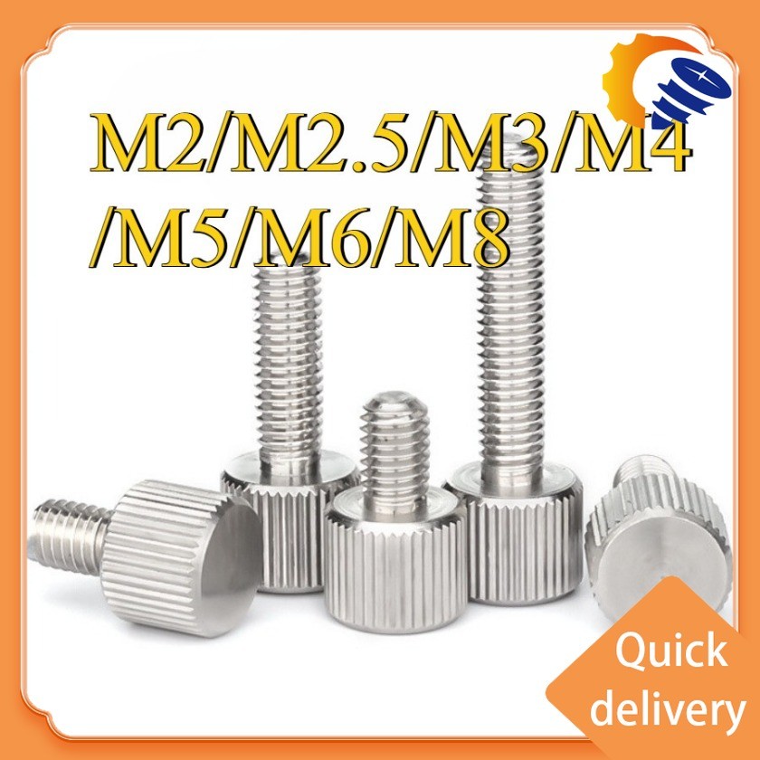 304 สลักเกลียวสกรูมือสแตนเลส M2/M2.5/M3/M4/M5/M6/M8 (ZQ1-YL-MY)