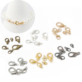 ชิ้นงานโลหะผสม 10 ชิ้น กุ้งก้ามกรามและตะขอแฟชั่น สำหรับทำสร้…