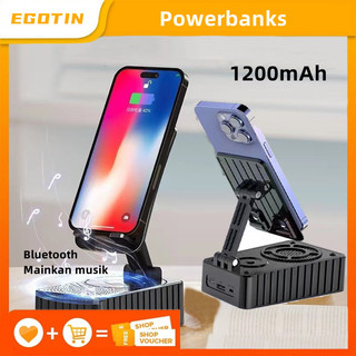 EGOTIN PowerBank Foldable with Stand Holder Plus Speaker Bluetooth Bass Audio 1200mAh