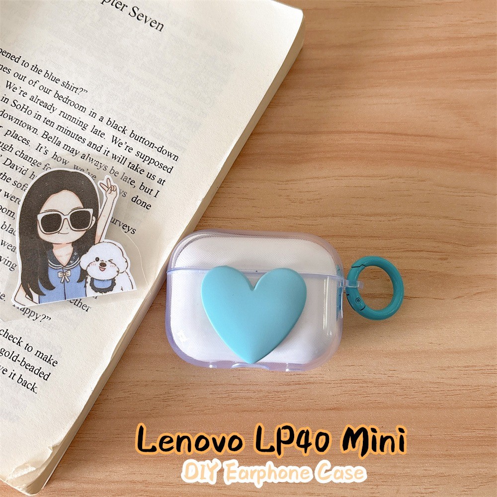 จัดหาโดยตรงสําหรับ Lenovo LP40 Mini Casing Case Soft Silicone Headphone Case DIY Peach Heart Solid C