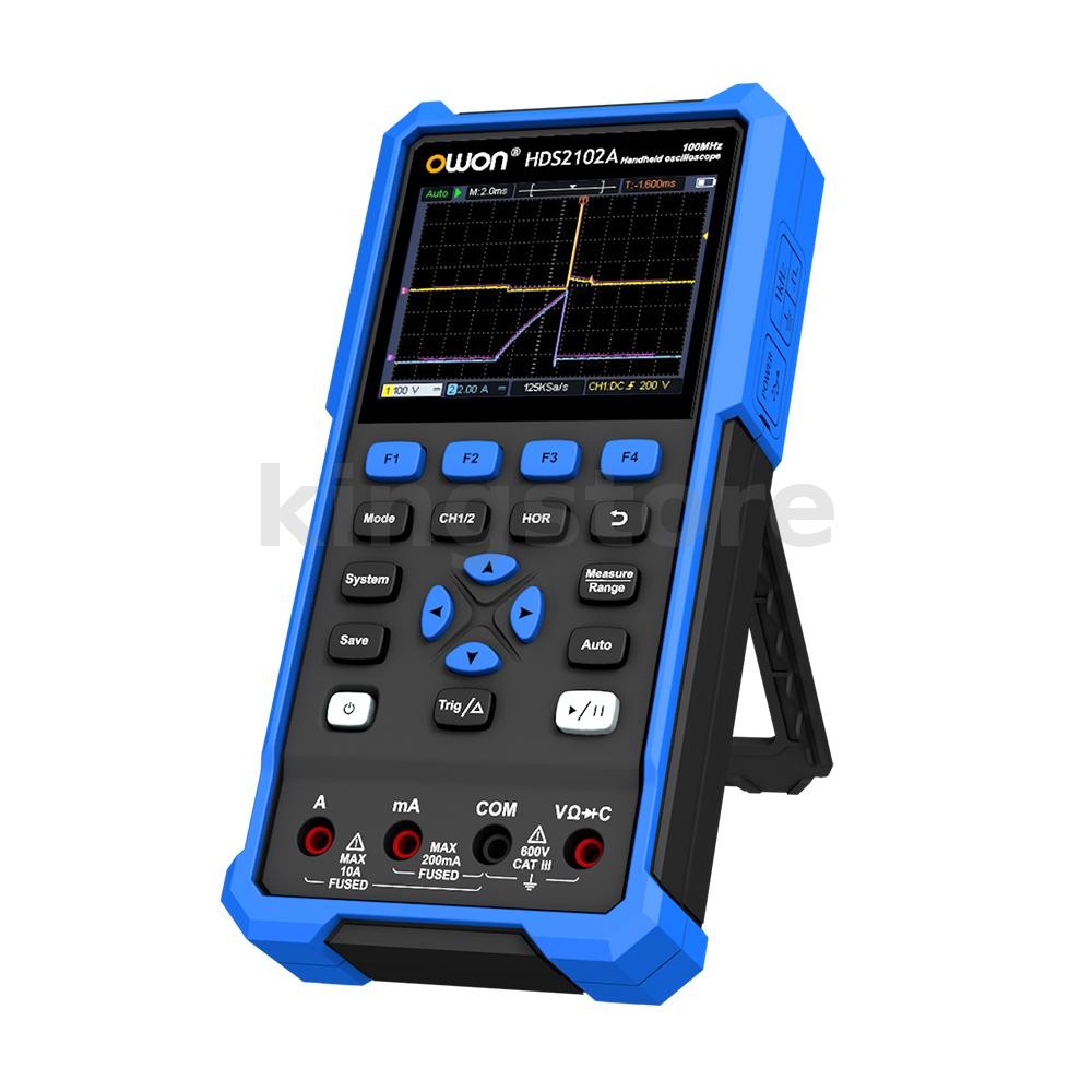 OWON HDS2102A วินิจฉัยยานยนต์ Oscilloscope 100MHz Bandwidth 500MSa/s Sampling Rate 2 ช่องมัลติมิเตอร