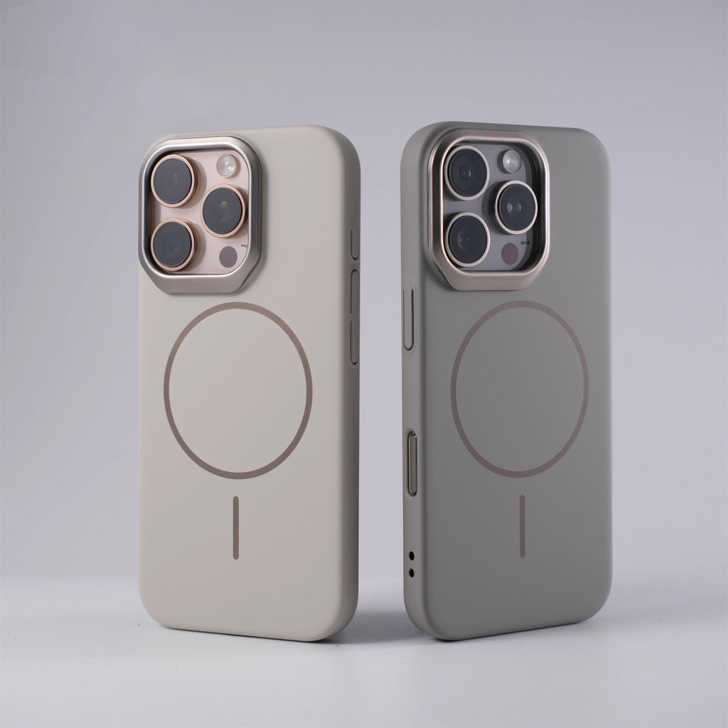 Titanium Grey Matte Ultra-thin PC Skin Feel Anti-DROPเคสโทรศัพท์แม่เหล็กสําหรับiPhone 11 12 13 14 15 16 Pro Max 14/15/16 Plusกันกระแทกกลับกรณี