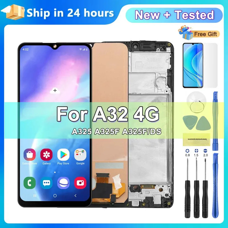 A32 จอแสดงผลสําหรับ Samsung Galaxy A32 A325 A325F A325F/DS จอแสดงผล Lcd + หน้าจอสัมผัส Digitizer เปล