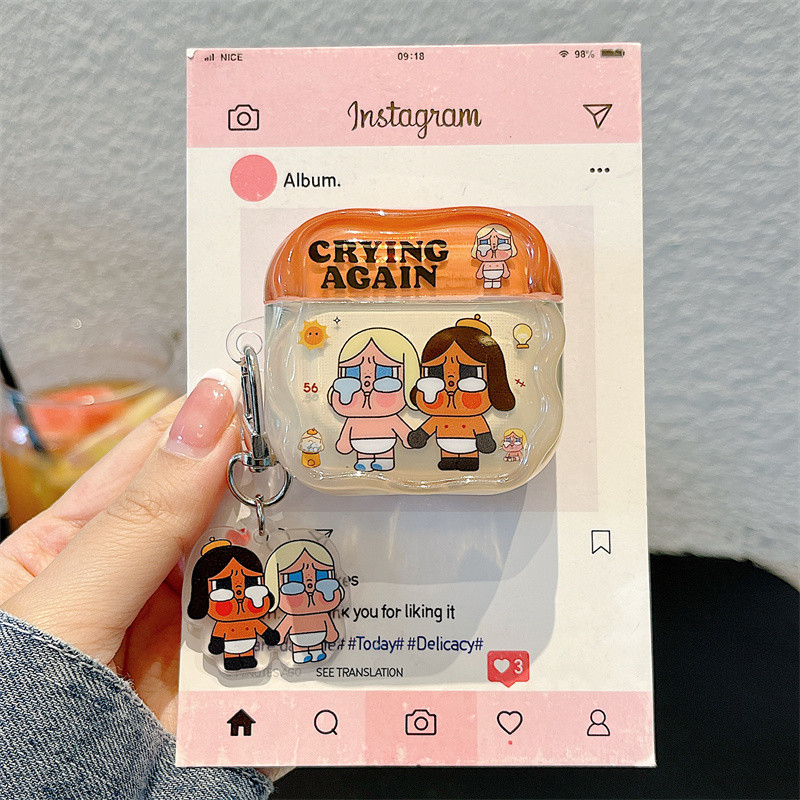 Crybaby สําหรับ Airpods 1/2 3 Pro Pro2 pro3 Airpods4 ชุดหูฟังไร้สายบลูทูธป้องกันกรณี AirPods Pro i3 i4 pro3 หูฟังป้องกันกรณี