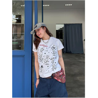 「งานเกรดพรีเมียม งานเกรด A」by Tee เสื้อเข้ารูป แขนสั้น Y2K สไตล์เกาหลี ใส่เที่ยว L69