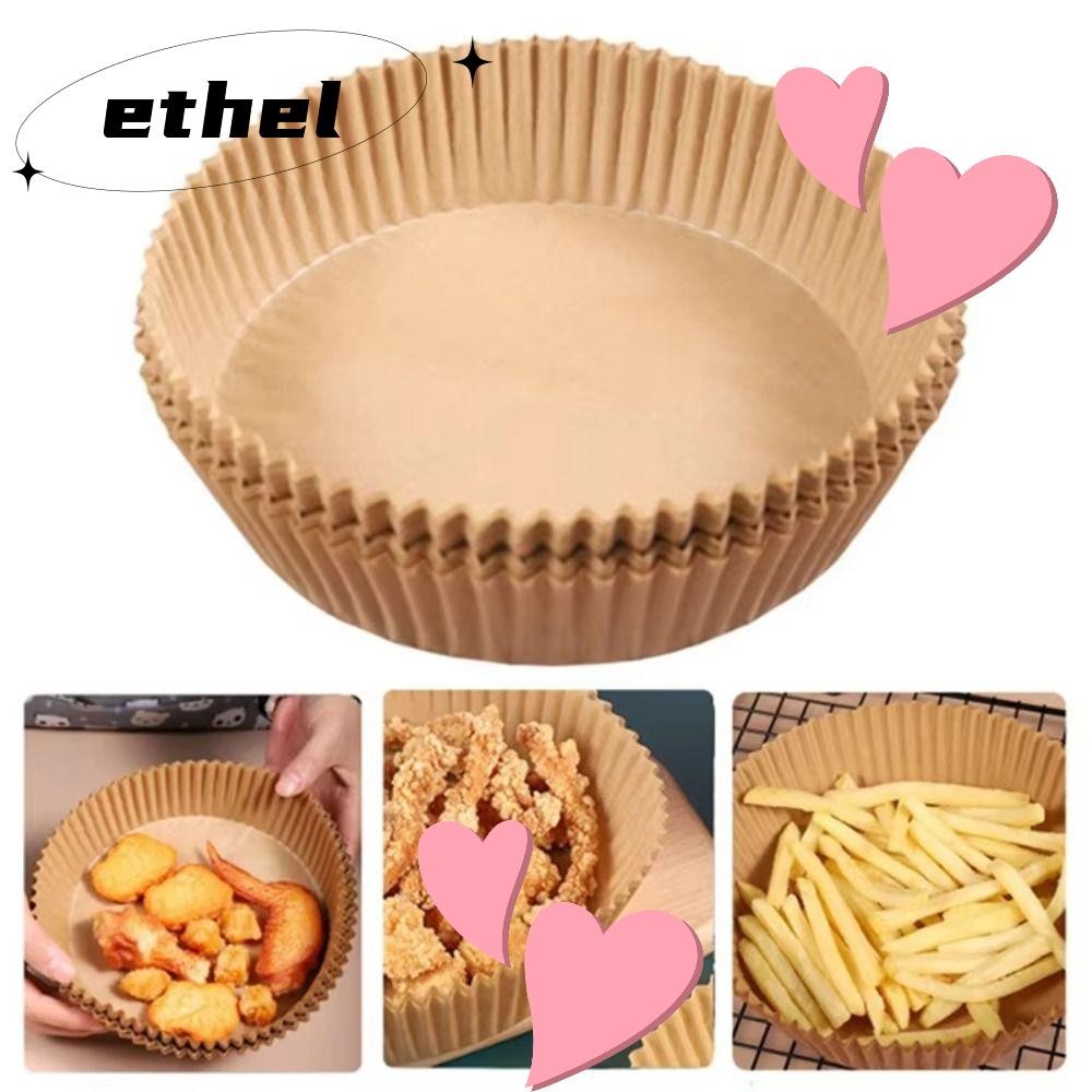 ETHEL 20/50 ชิ้นกระดาษอบ,กันน้ําน้ํามัน Air Fryer กระดาษ,ทนทาน Non-Stick ทิ้งกระดาษทอดสําหรับ Steamer มัฟฟิน Cupcake