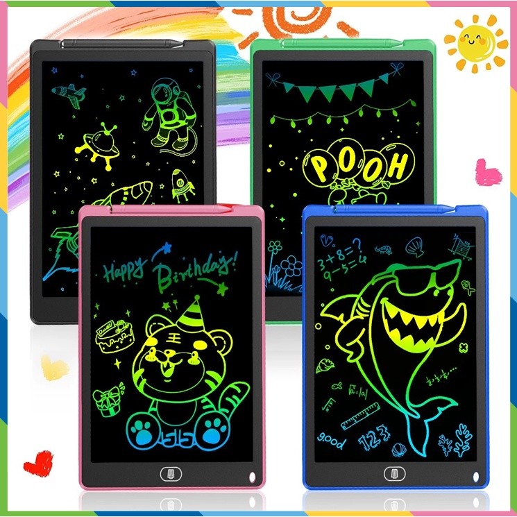 กระดานเขียน LCD แผ่นวาดภาพ ประหยัดกระดาษสามารถลบออกได้อย่างง่ายดายด้วยการกดเพียงปุ่ LCD Writing Tablet