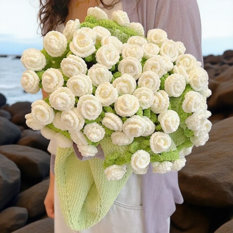Crochet Woven Flower Bouquet Transformation diy Material Kit Handmade Lily of the Valley Gift Creati