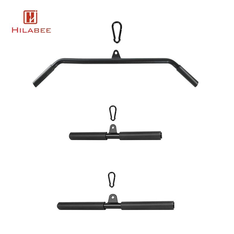 HILABEE รอก LAT Bar สำหรับยิม อุปกรณ์เสริมสร้างกล้ามเนื้อสำหรับทั้งชายและหญิง พกพาสะดวก