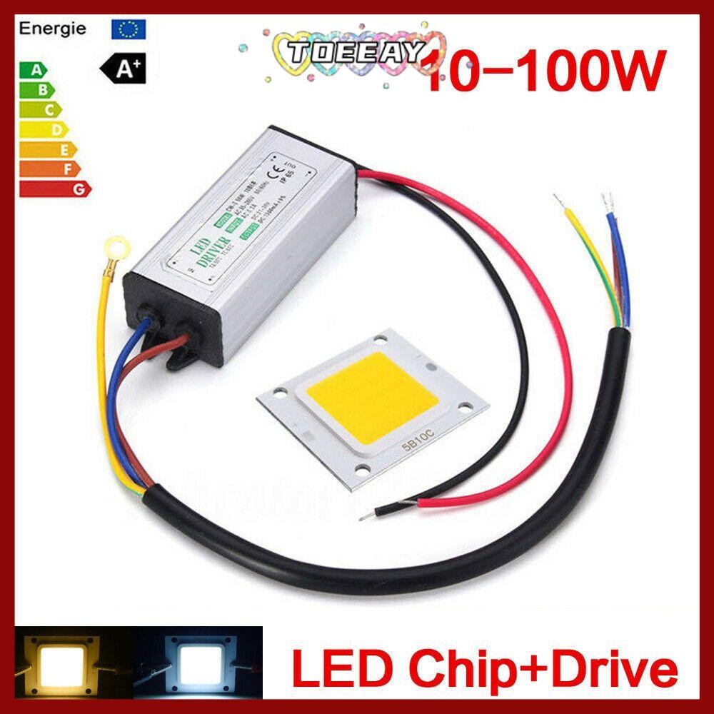 Toeay LED COB ชิป High Bright AC 85-265V สําหรับโคมไฟหลอดไฟน้ําท่วมพร้อมไดรเวอร์แหล่งจ่ายไฟ