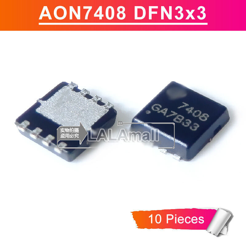 10pcs 7408 AON7408 DFN AO7408 AON7408L DFN3x3 SMD 30V N-Channel MOSFET ใหม่ IC GGZK