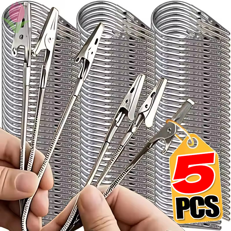 1/3/5 ชิ้น 18 ซม. อลูมิเนียมอัลลอยด์ Dual Head Shark คลิป - Multi-Purpose Silver Heavy Duty Photo Clamps สําหรับจอแสดงผลขายปลีก