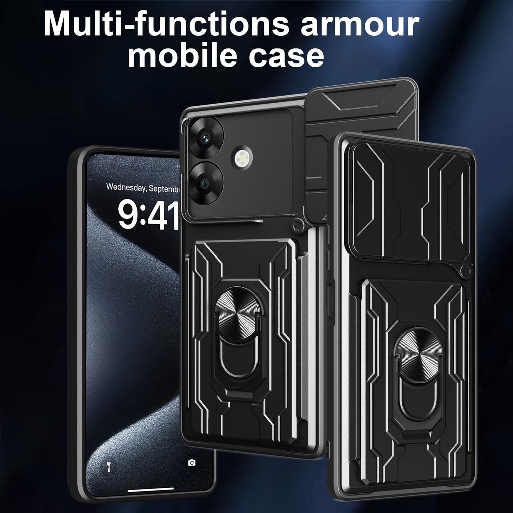 สําหรับ OPPO A5 PRO/OPPO F29 PRO/Realme C61 4G/หมายเหตุ 60 4G/ Narzo 61 4G หมุนแหวนแม่เหล็กฝาครอบเลน