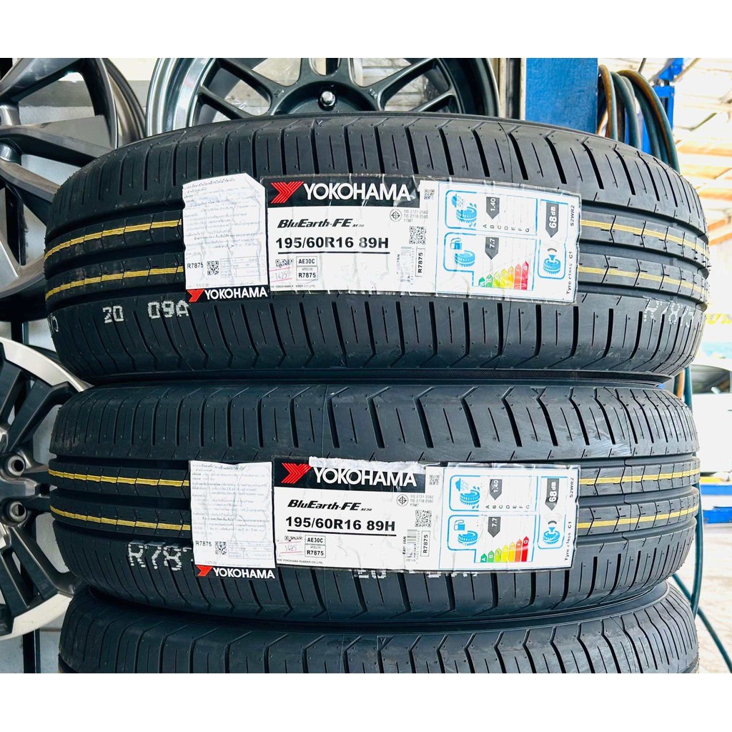 195/60R16 89H YOKOHAMA BluEarth-FE AE30(รุ่นติดรถโตโยต้า Yaris) ยางใหม่ปี 25🇹🇭 ราคาโปร2 เส้น✅ แถมจุ๊