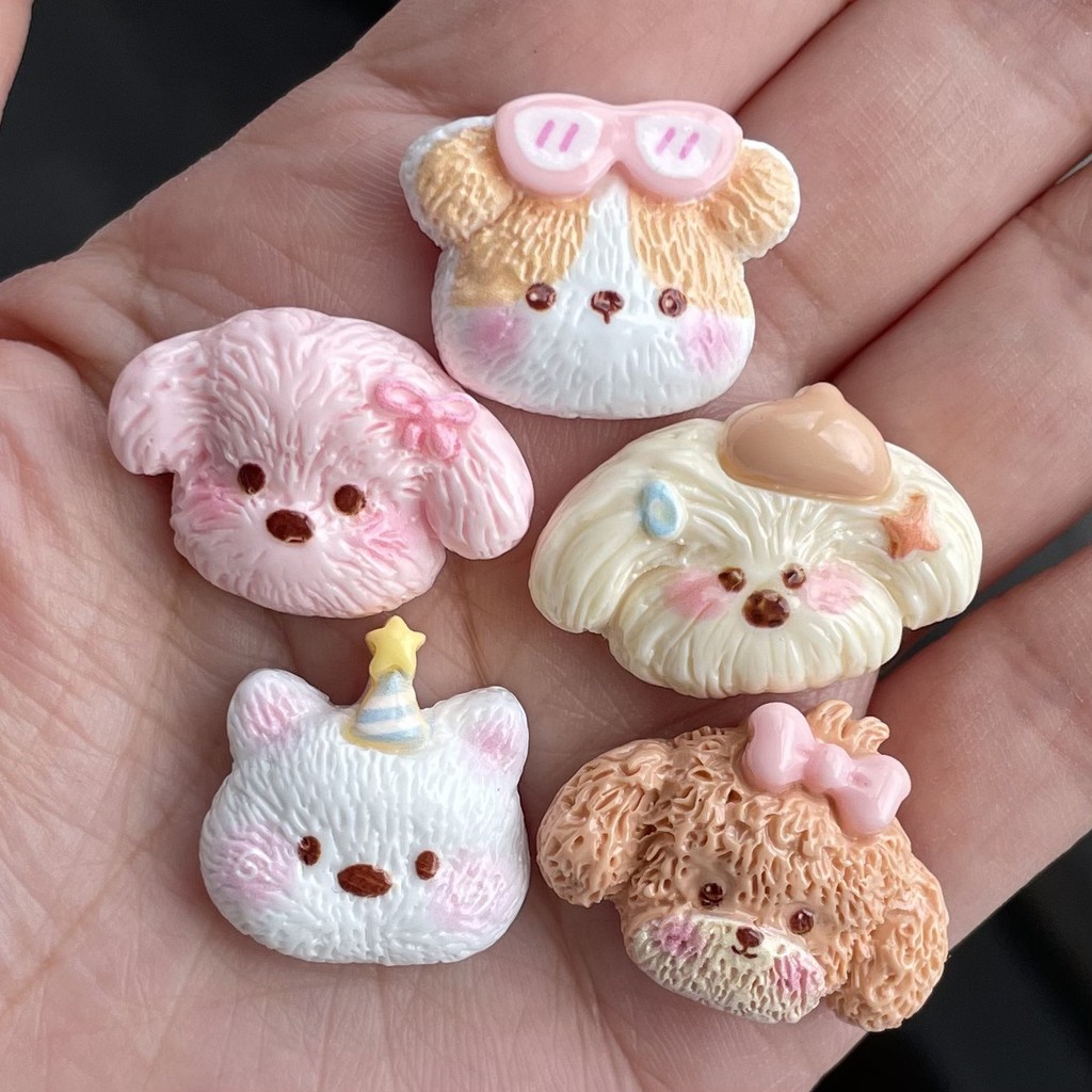 10ชิ้นลูกสุนัขน่ารักหัวออกแบบเรซิ่นเสน่ห์สําหรับ ทําเอง (6-248)