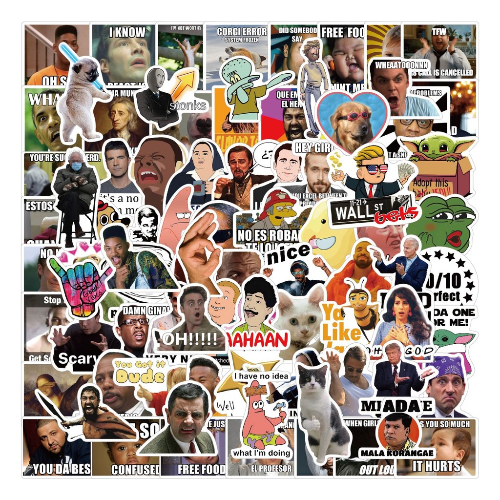 100 ชิ้นคลาสสิกภาษาอังกฤษ Memes สติ๊กเกอร์ PVC กันน้ํา