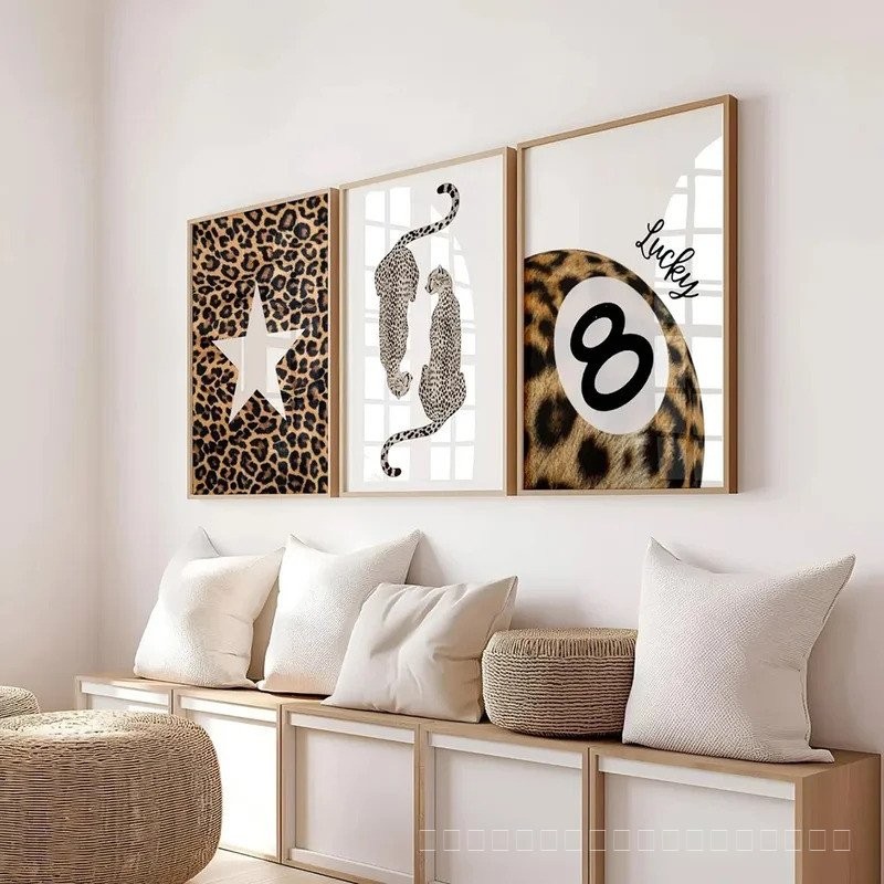 Vintage Leopard Cheetah พิมพ์ศิลปะผ้าใบโปสเตอร์ No.8 มงคลบอลสี YOU LOOK SO GOOD Quote Wall Art พิมพ์สําหรับตกแต่งบ้าน
