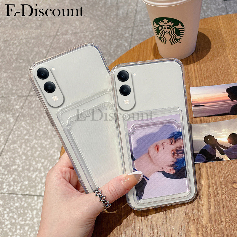 เคสโทรศัพท์ใหม่ Vivo Y04 / Y04S ฝาหลังซิลิโคนคลาสสิกนุ่มโปร่งใสพร้อมช่องใส่การ์ดกันกระแทกสําหรับ Viv