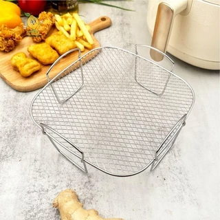 [mozh] ตะแกรงย่างมัลติฟังก์ชั่นเข้ากันได้กับ Airfryer Dehydrator ชั้นวางบาร์บีคิว Steamer ย่างเครื่องมือทําอาหารสําหรับอุปกรณ์เสริม Air Fryer [TH]