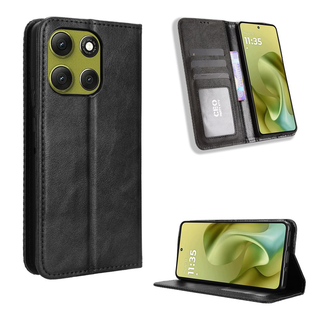 ปลอกสําหรับ Motorola Moto G86 Power/G86 5G Vintage Flip Cover Magnetic Business Wallet Case PU Leath