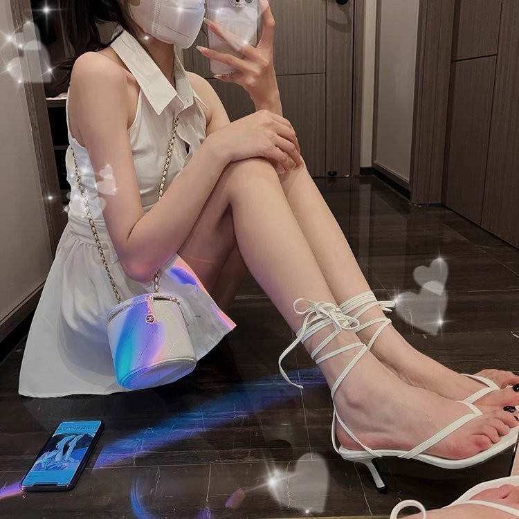 รองเท้าส้นสูงสตรีท แบบสายรัดขนาดใหญ่และฐานเหลี่ยม สำหรับผู้หญิง - รูปที่ 6