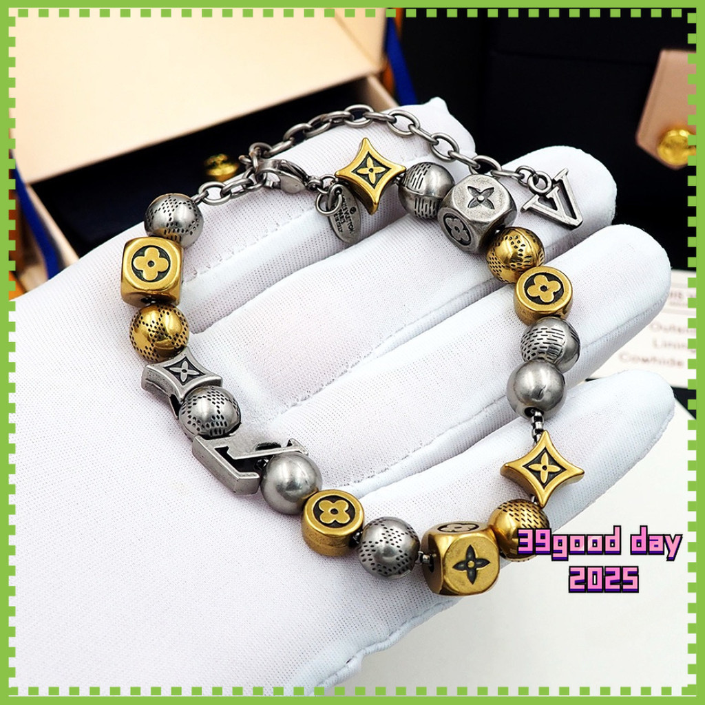 สร้อยข้อมือแฟชั่นสำหรับผู้ชายด้วยลูกปัดรูปรéขาคณิต