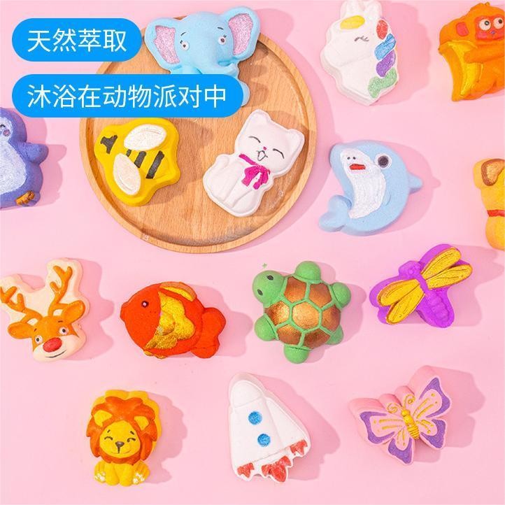 7 Bath Ball สัตว์น้ํามันหอมระเหย Moisturizing Bath Ball เด็กทําความสะอาด Bath Ball Baby Bath Handy เ