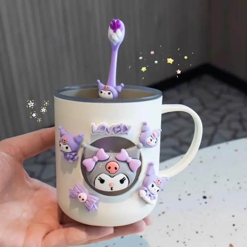 Frosted Sanrio Kuromi เด็กการ์ตูนมูลค่าสูงล้างถ้วยสาวถังฟันในครัวเรือน