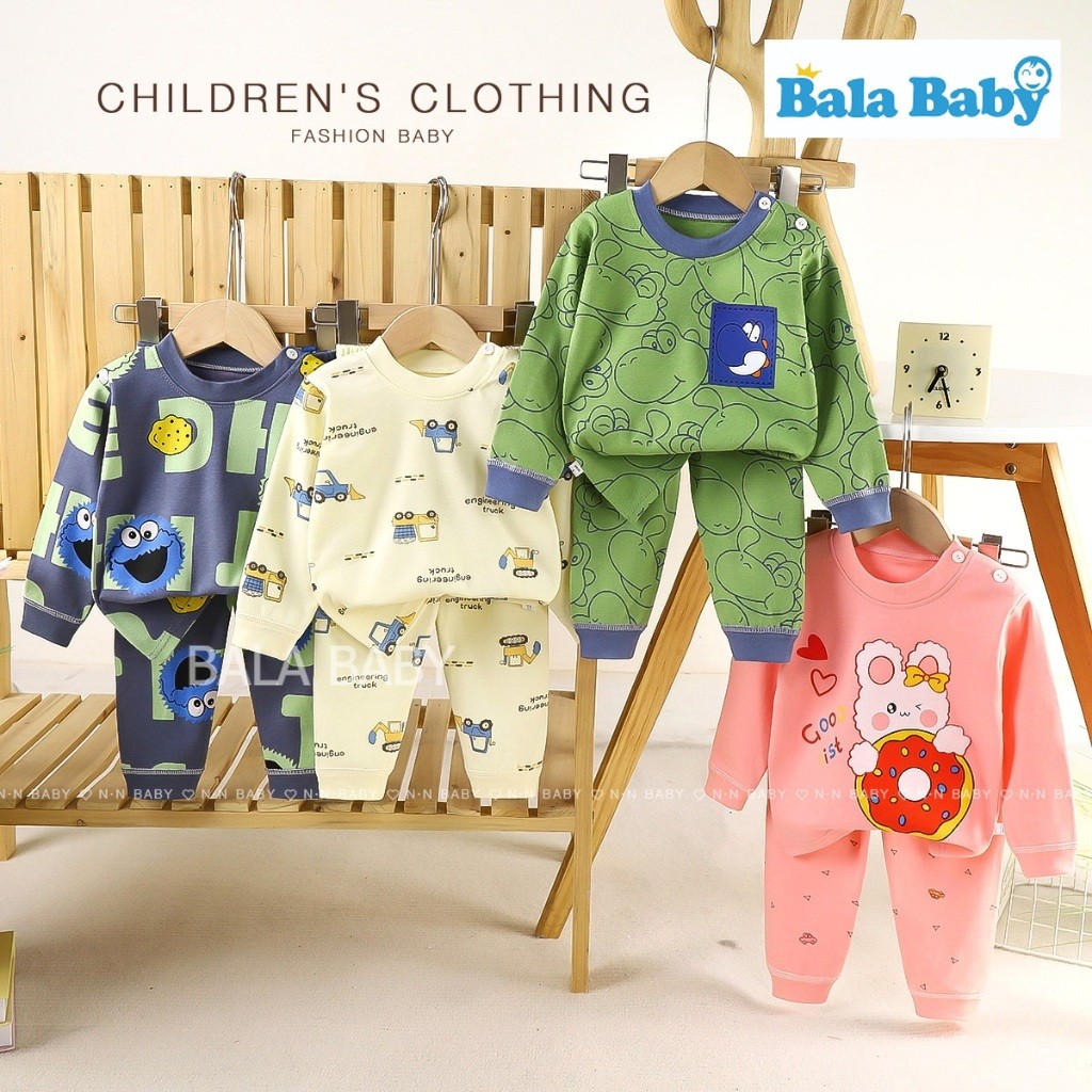 เสื้อผ้าเด็ก ชุดนอนกันหนาว ชุดนอนเด็กเซ็ต 2 ชิ้น เสื้อแขนยาวกางเกงขายาว CXT36